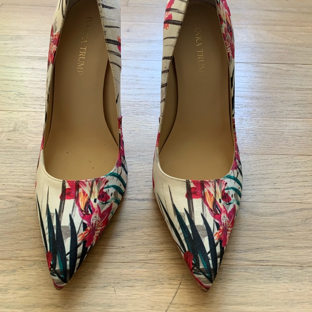 Ivanka Trump floral heels. Sadly,a little too big for me. They’re so beautiful
